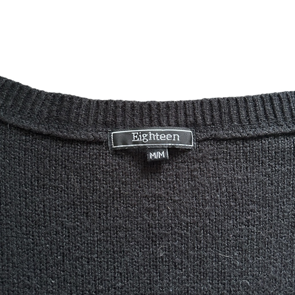 Coquette Y2K Black Short Sleeve Knit Button up Prairie Style Top - Picture 6 of 6